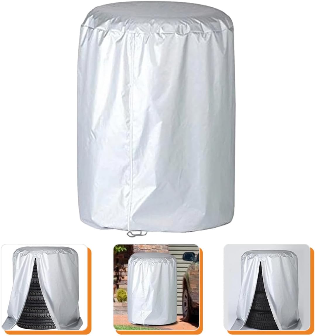 Rv Tire Cover with Zipper Silver 65x90cm Spare Tire Wheel Protector for Car Trailer and Camper UV Sunproof Cover for Outdoor Rv