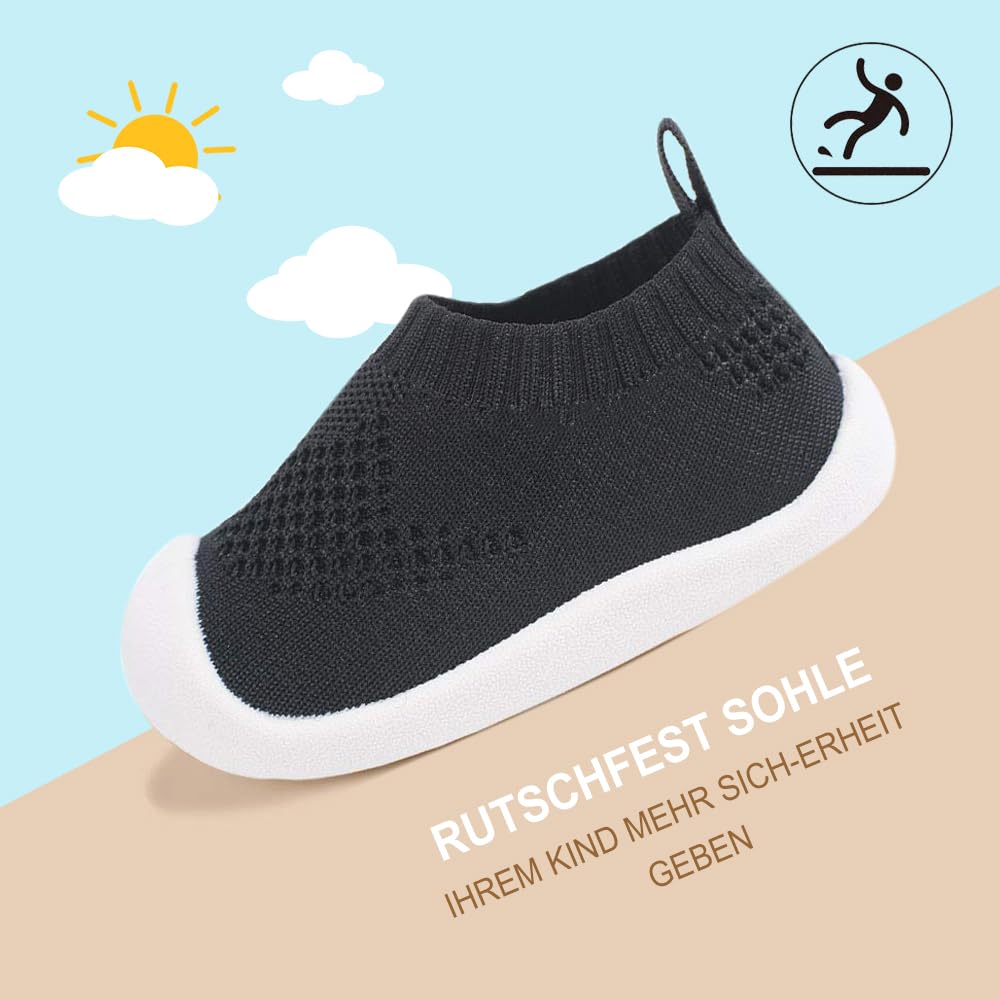 Baby Walkers Infant Sneakers Boys Girls Mesh Breathable Lightweight Non-Slip Toddler Casual Shoes Cotton Flying Woven Fabric Mesh Breathable Lightweight Trainers Indoor Outdoor — view 4
