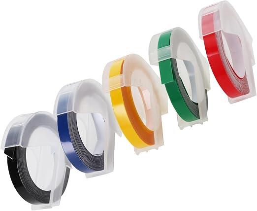 Cintas De Etiquetas Compatibles DYMO D1 - 12mm X 7m, Negro Sobre Claro, Paquete De 5, Alta Calidad