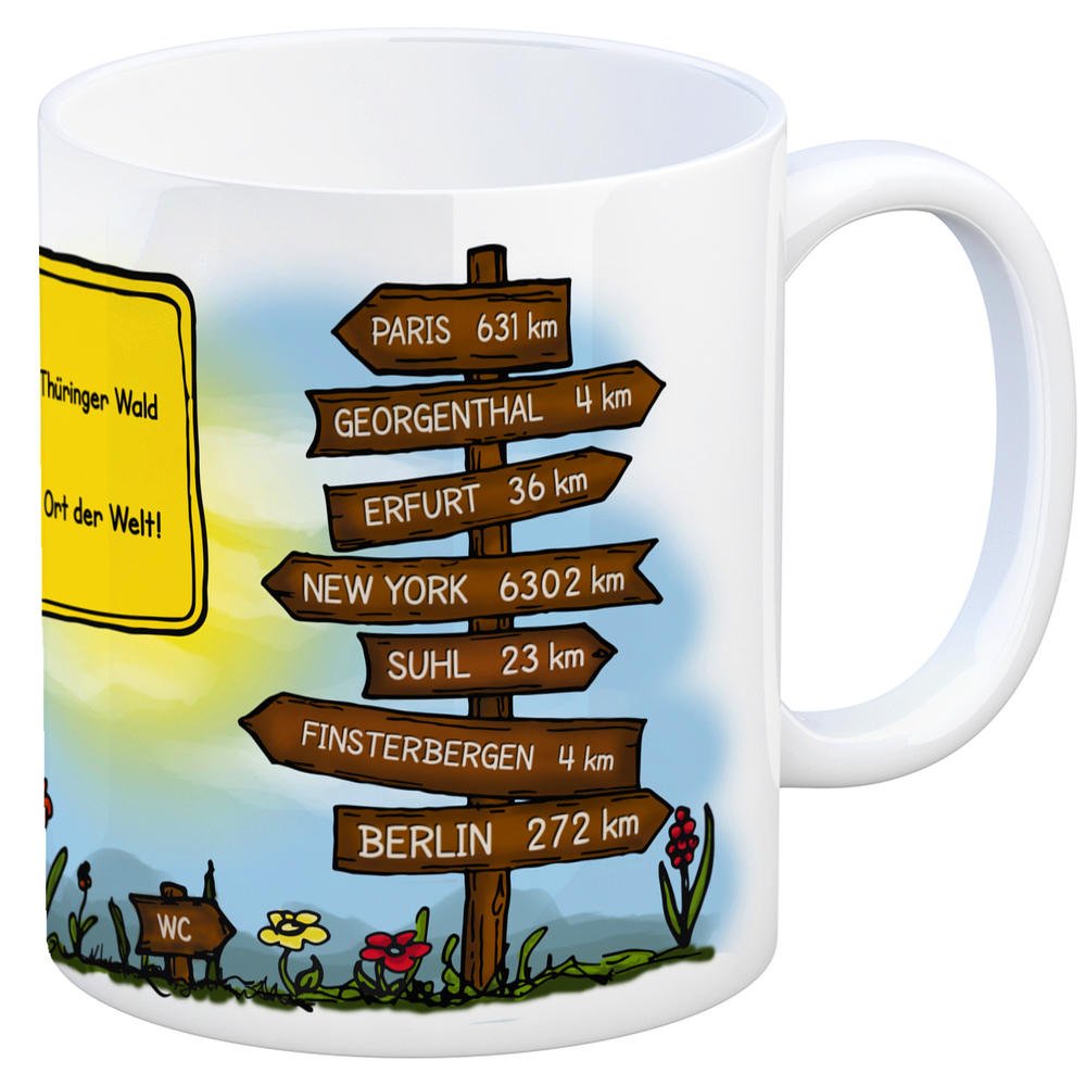 Tambach-Dietharz Kaffeebecher – "Einfach Der Geilste Ort Der Welt" Mit Wegweisern