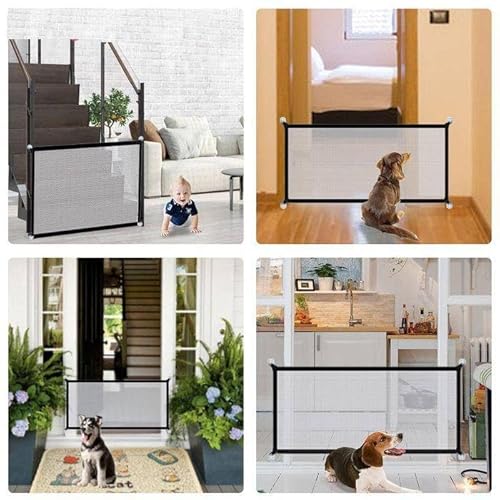 Tela de Proteção para Pets e Crianças, Grade de Segurança Portátil, 110cm x 73cm, Transparente