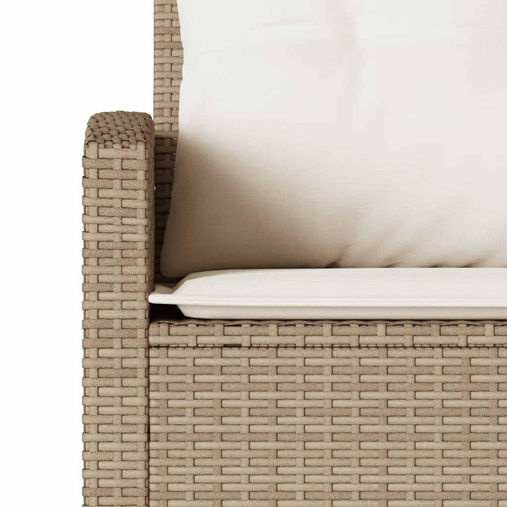 IKAYAA Sofá para jardín de Ratán, Sofa Jardin Exterior, Sofá de Esquina para Jardín Resistente a la Intemperie, Sofá en Forma de L,Conjunto Jardín, Muebles Jardín Exterior, Beige y Blanco Crema