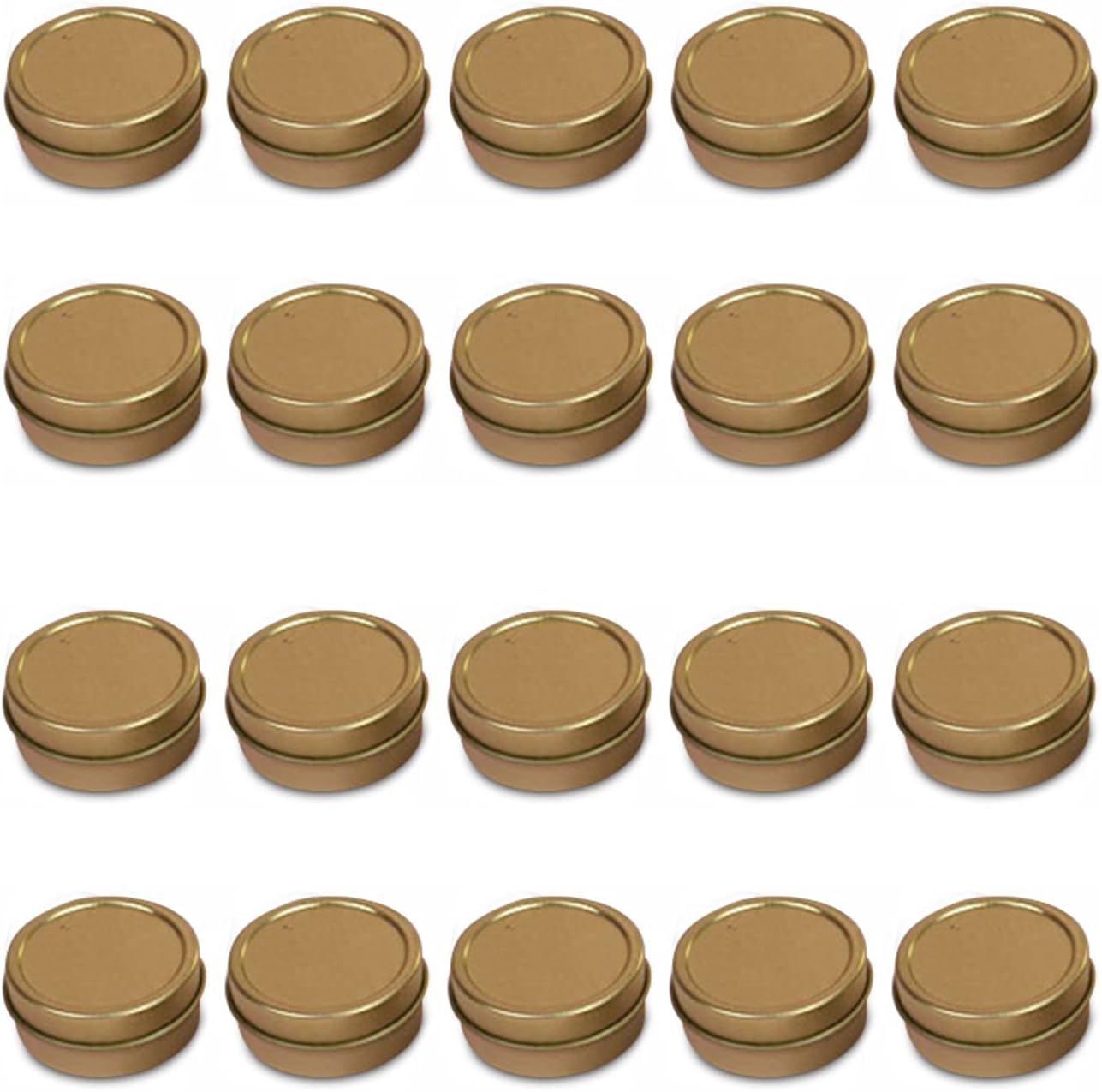 1/4oz & 1/2oz Empty Gold Slide Top Round Tin Containers for Lip Balm, Crafts, Cosmetic, Candles, Pocket Size (20, 1/2oz Tins)