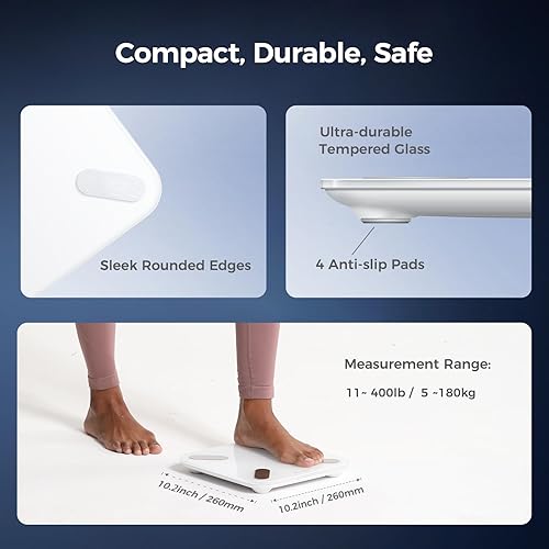 Miniatura 6 de Yunmai Báscula inteligente con IMC, grasa corporal, masa muscular, báscula digital de grasa corporal mini, báscula de composición corporal de 13