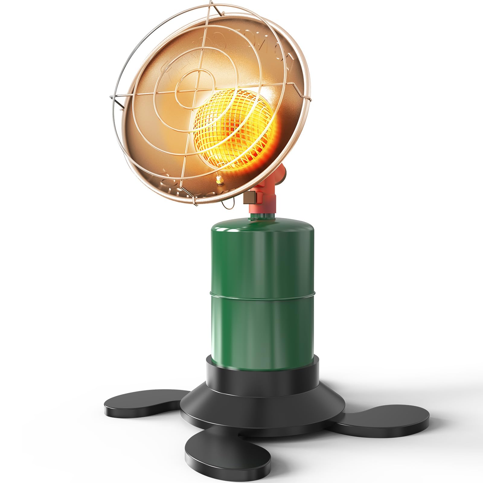 Buyplus Portable Propane Heater, 6200 BTU danitamo Camping Heater, Portable Heater Outdoor, Cordless Patio Heater with Electric Ignition, Control Valve, Gas Cylinder Base for Tent, Hiking, Garage(Silver)