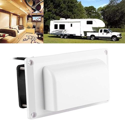 Camrusic Cubiertas de ventilación laterales para autocaravana, 12 V, 25 W, ventilador de ventilación para autocaravana, caravana, remolque, cámper,