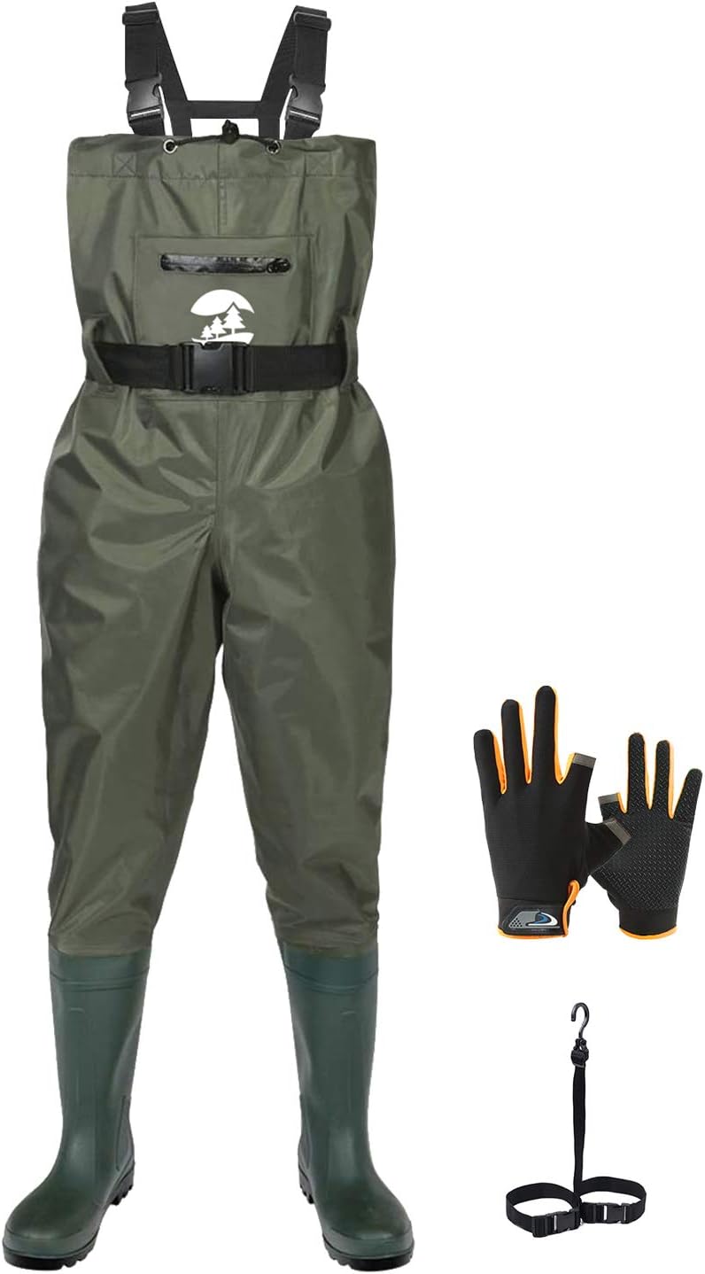 Buy SaphiRose Men's Bootfoot Chest Wader 2Ply NylonPVC Waterproof