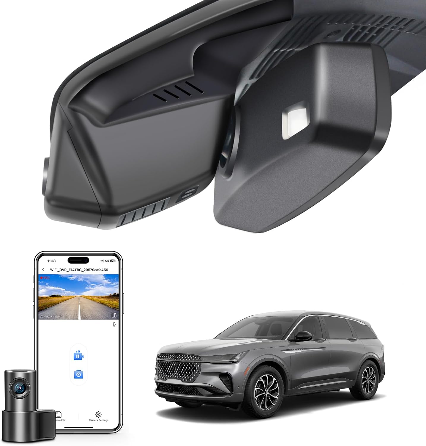 Front 4K & Rear 1080p Dash Cam fit for Ford Lincoln Nautilus Gen2 CDX707 2024 2025 2026, UHD 2160P Video, WiFi, App, 128GB Card