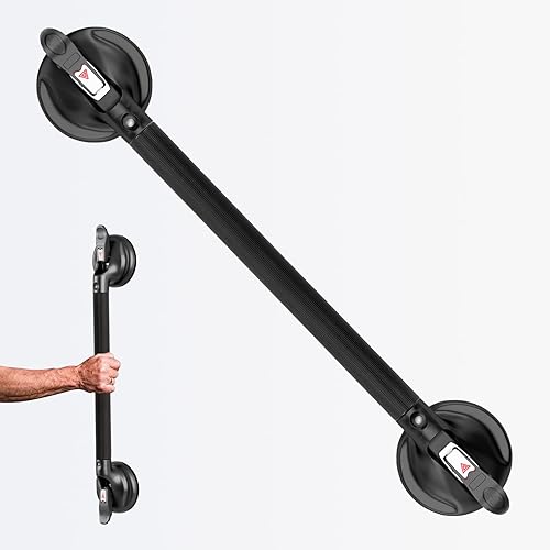 Miniatura 13 de Mango de Ducha, Mangos de Ducha con Fuerte Ventosa y Barra de Agarre, Barra de Agarre de Seguridad para Baño para Discapacitados, Ancianos y Blanco