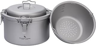 BoundlessVoyage Titanium Ultralight 3.2L Rice Cooker Pot - Large Capacity Camping Cookware for Backpacking & Hiking