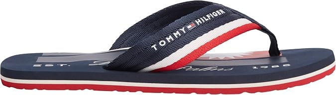 Tommy Hilfiger Men's Patch Print Hifiger Beach Sandal Fm0fm05903Flip Flops