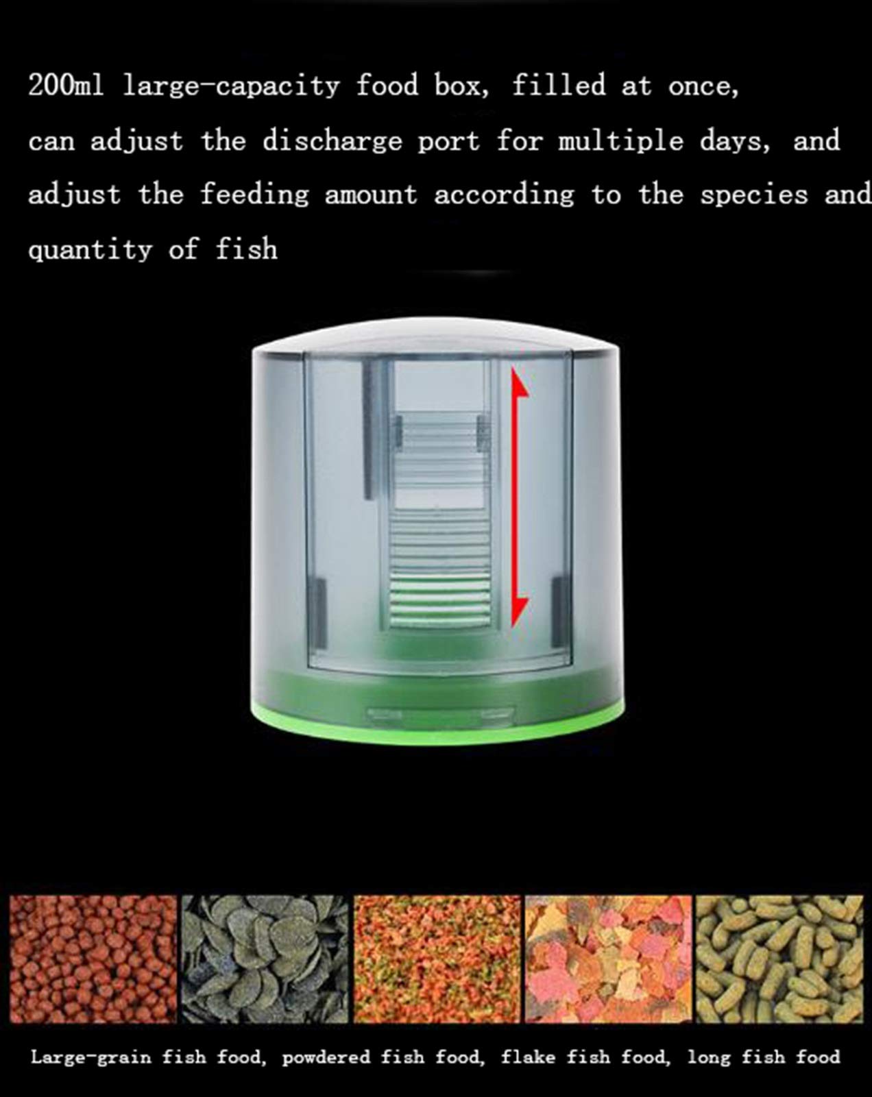 Distributori Automatici di Cibo for Alimentatore Automatico for Pesci capacità Serbatoio for Pesci Temporizzazione Intelligente Alimentatore Automatico Acquario con Schermo Elettrico