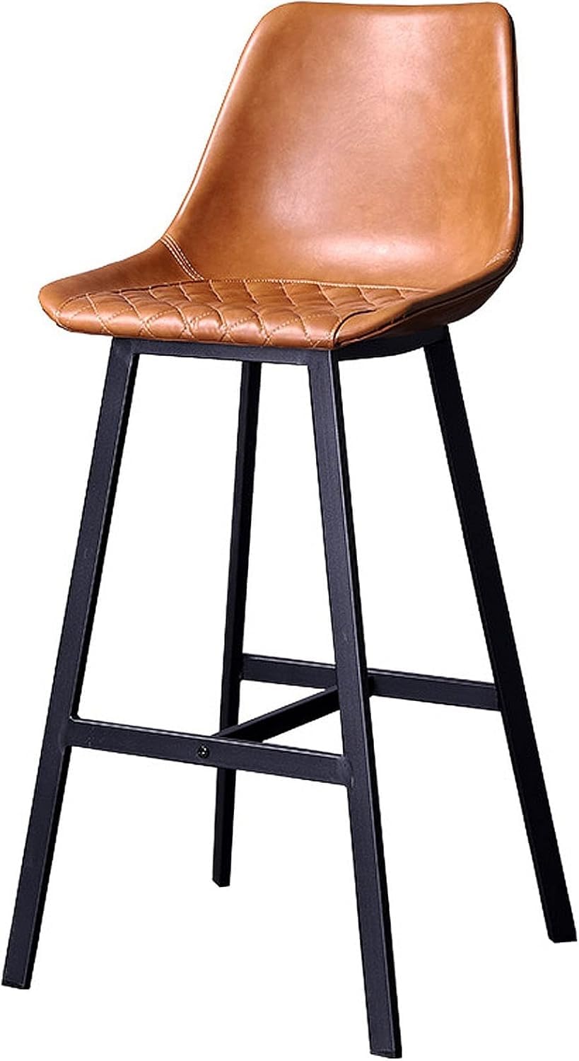 Tabourets de Bar en Similicuir Marron avec Dossier - Chaises élégantes à Hauteur de comptoir pour îlot de Cuisine et Coin Repas, 75 cm (30 po), Assise Durable et Confortable, 1 pièce