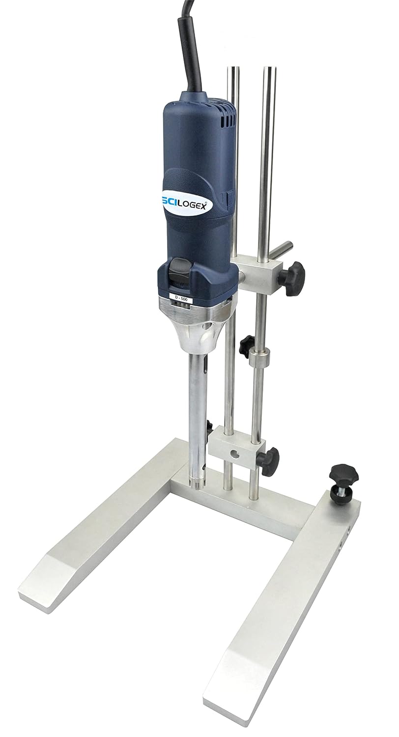 SCILOGEX D160 Homogenizer Package – 8000–30000rpm Variable Speed Lab Mixer for Solid or Liquid Media – 5mm Diameter Generator Probe & 50mm Immersion Length for Volumes 0.1–50ml, with Stand