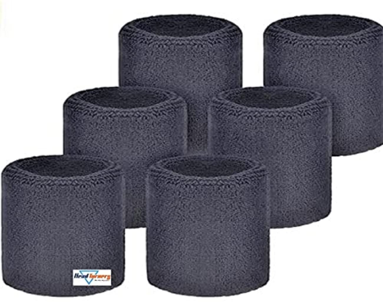 HeadTurners Sweat Band Wrist Band/Wrist Support for Gym, Cricket, Running and Sports Activities 3 inches- (6 pcs, Black) (B09KND2RW5) Amazon Price History, Amazon Price Tracker