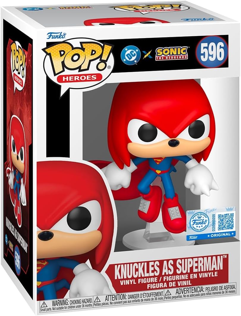 POP! Heroes: Justice League & Sonic - Knuckles as Superman | Official Video Games Merch - Collectable Vinyl Figurine for Shelf Display - Birthday Gift Idea for Fans and Collectors