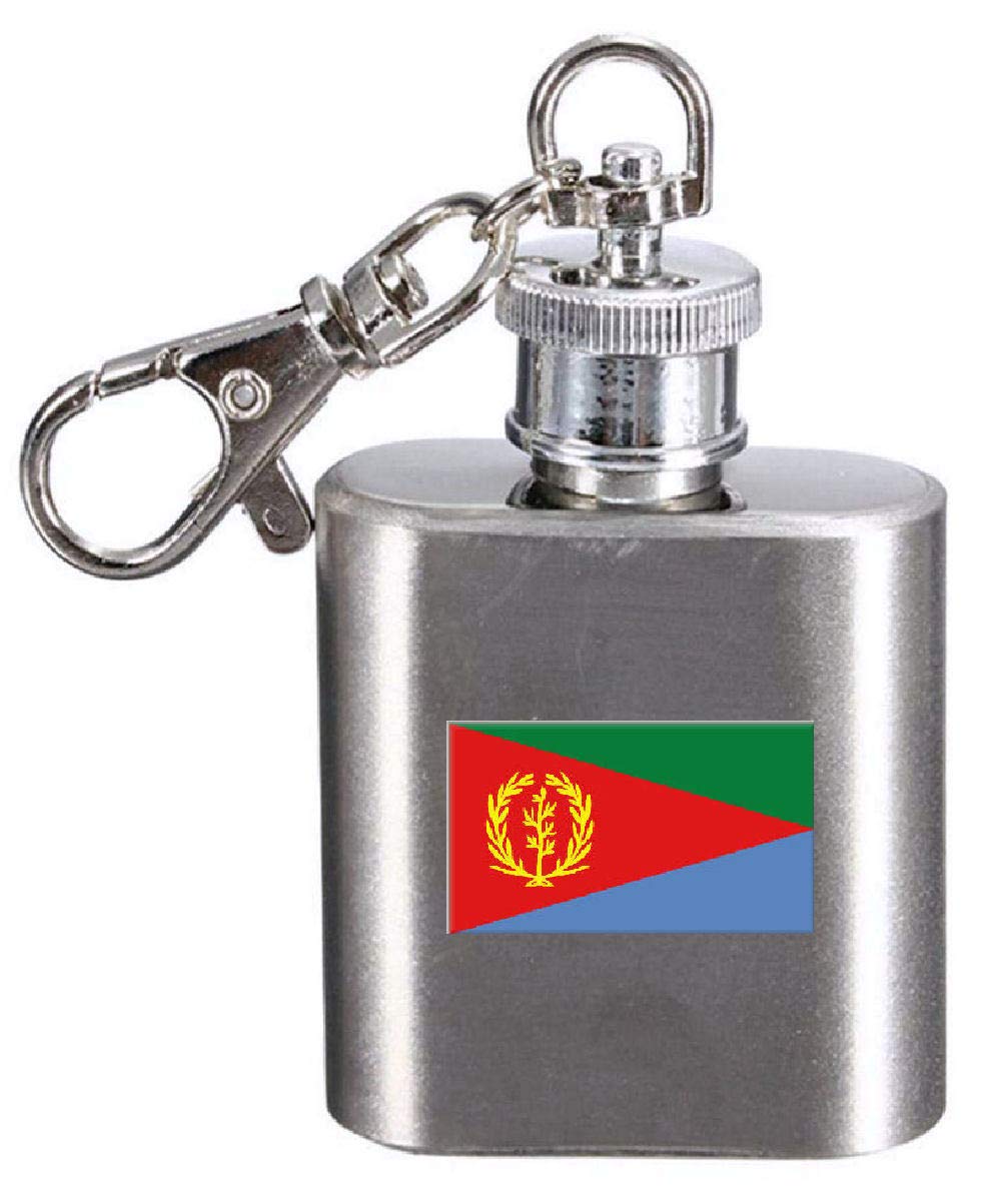 Flasque porte-clés gravé drapeau Érythrée en acier gravé au laser