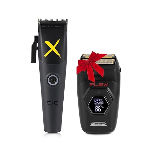 Stylecraft Instinct-X - Cortadora de pelo inalámbrica y afeitadora de lámina flexible, paquete de regalo navideño