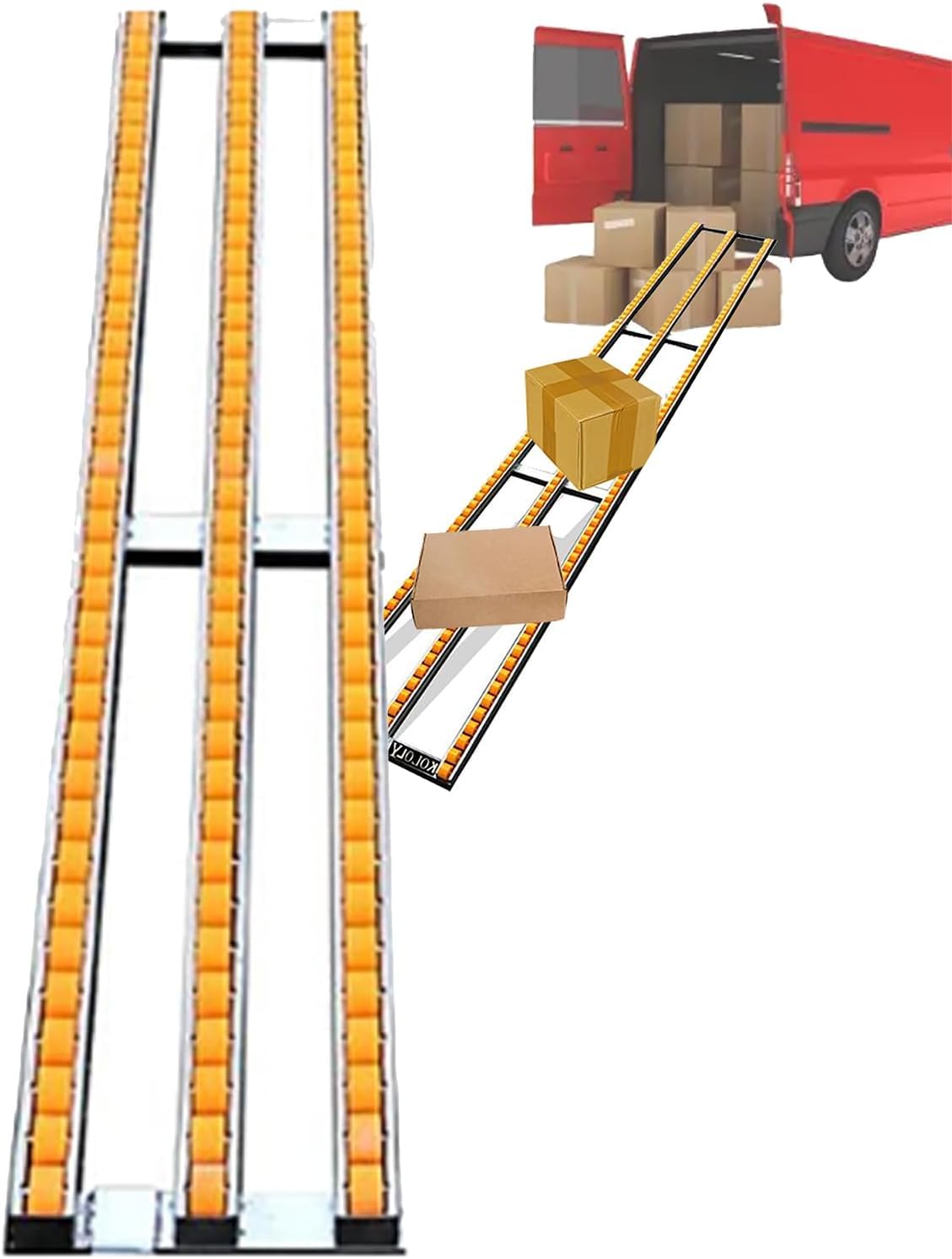 Regulowany stół przenośnika rolkowego o długości 200 cm, wykonany z wytrzymałej stali, bez zasilania, do magazynów i logistyki. Magazynowanie, łatwa instalacja. (20cm)