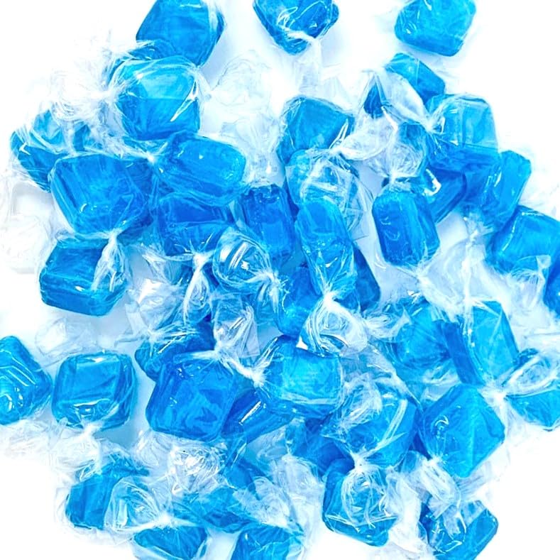 Ice Blue Mint Cubes, Individually Wrapped Peppermint Squares Bulk Hard Candy (2 Pound)