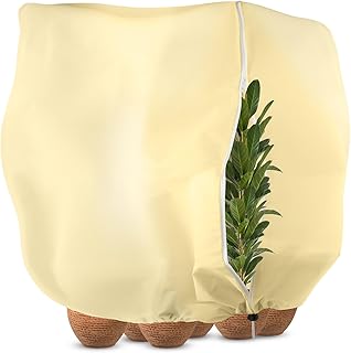SUNXIZ Plant Frost Protection Cover Bag 180x120cm Plant Fleece Frost Protection Cover with Zipper Drawstring Warming Jackets Rip Resistant Large Tree Cover for Outdoor Plants Greenhouse Garden