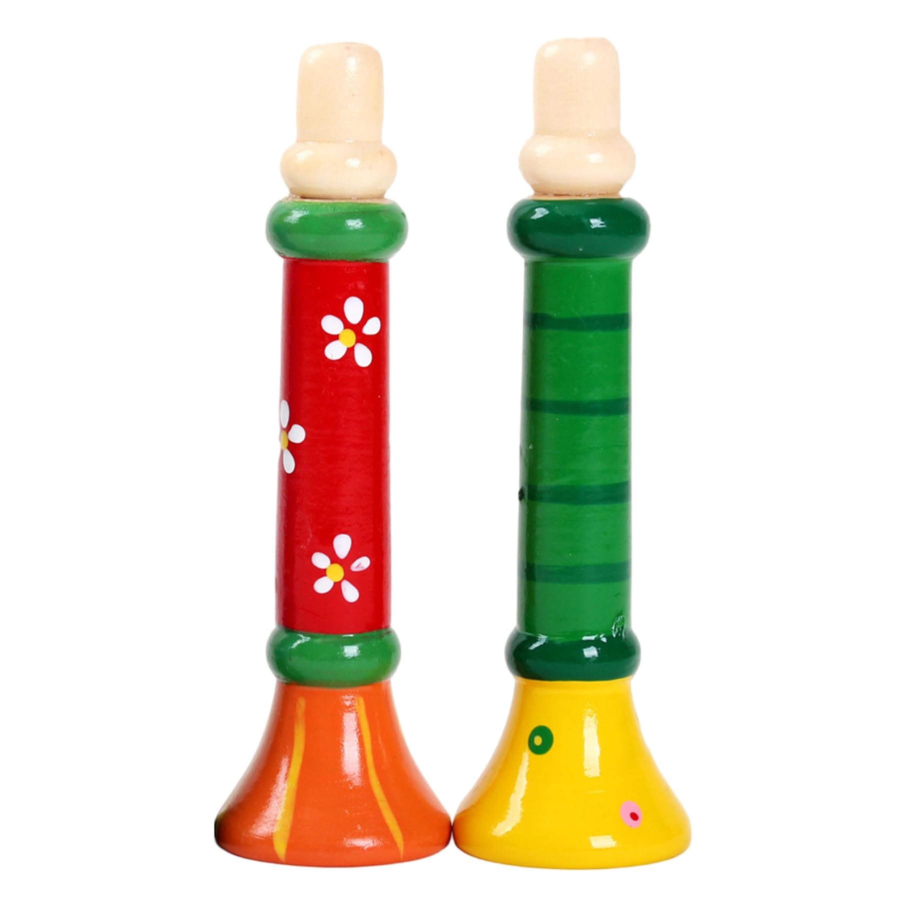 Trompeta de Juguete 2 Piezas pequeña de Madera, Linda y Segura, Trompeta para niños pequeños, Juego de simulación, Divertidos Instrumentos Musicales para niños de 1 a 3 años, Color Aleatorio, Juguete