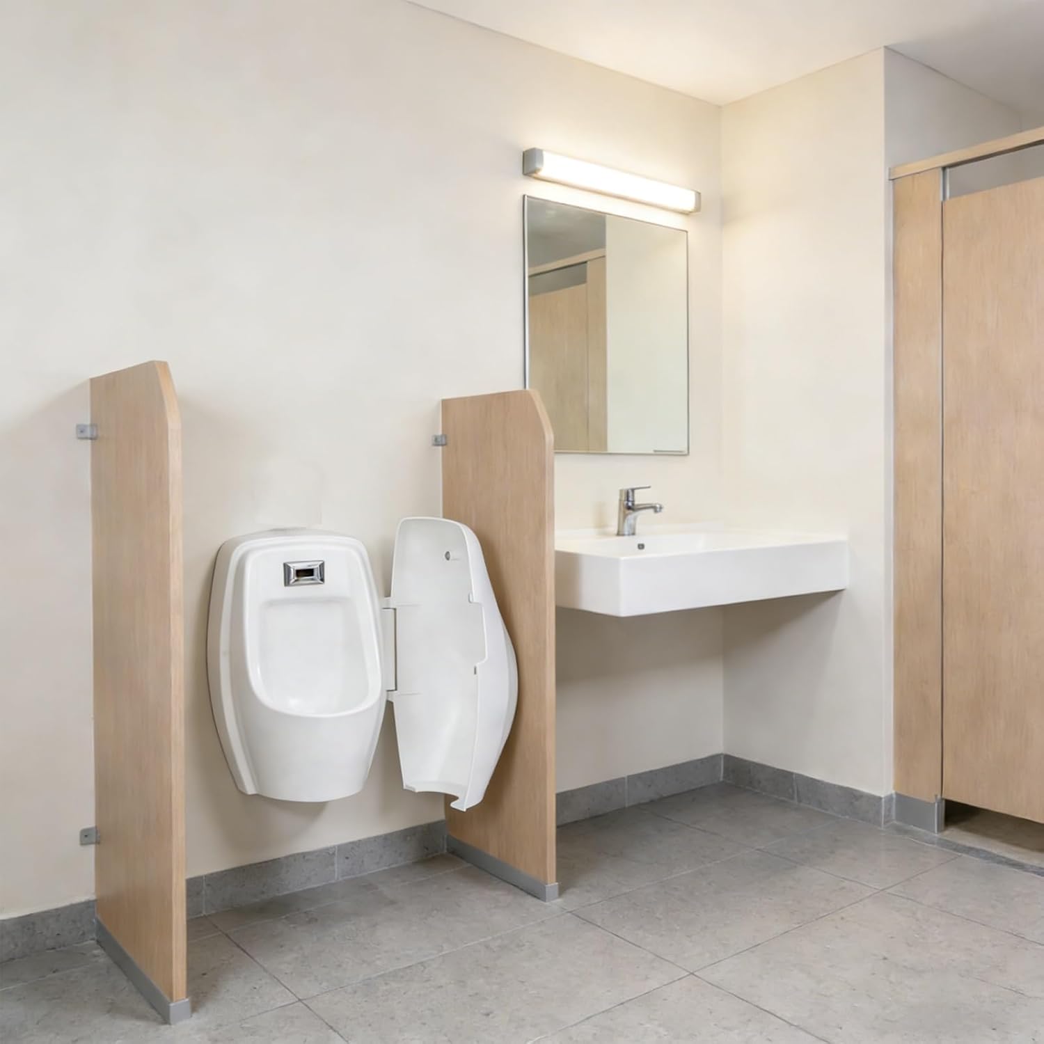 Urinal potties Wall Mounted Commercial Urinal with Cover Bathroom Washout for Men, Corner wallMount Urinals for Men' S Spill Proof, Adult Urinal Touchless