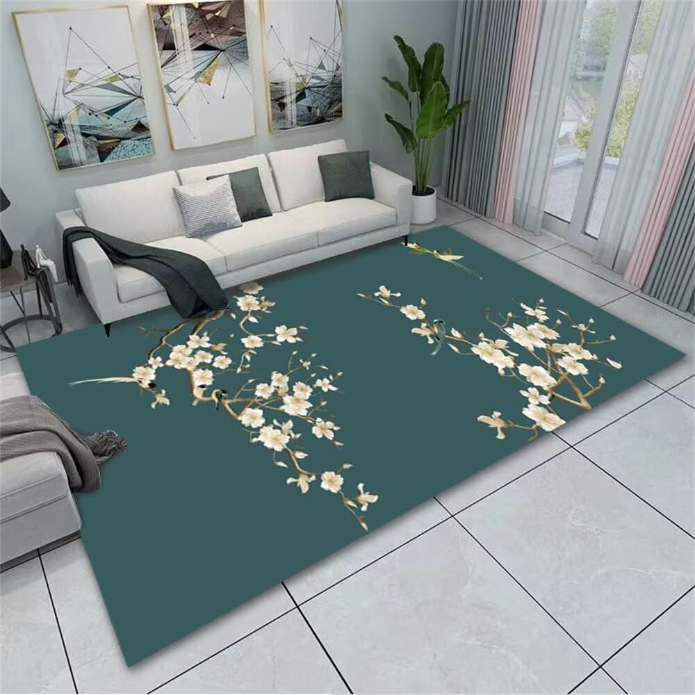 Tapis vert pour chambre ado fille et coin tipi bébé 170x240 cm doux