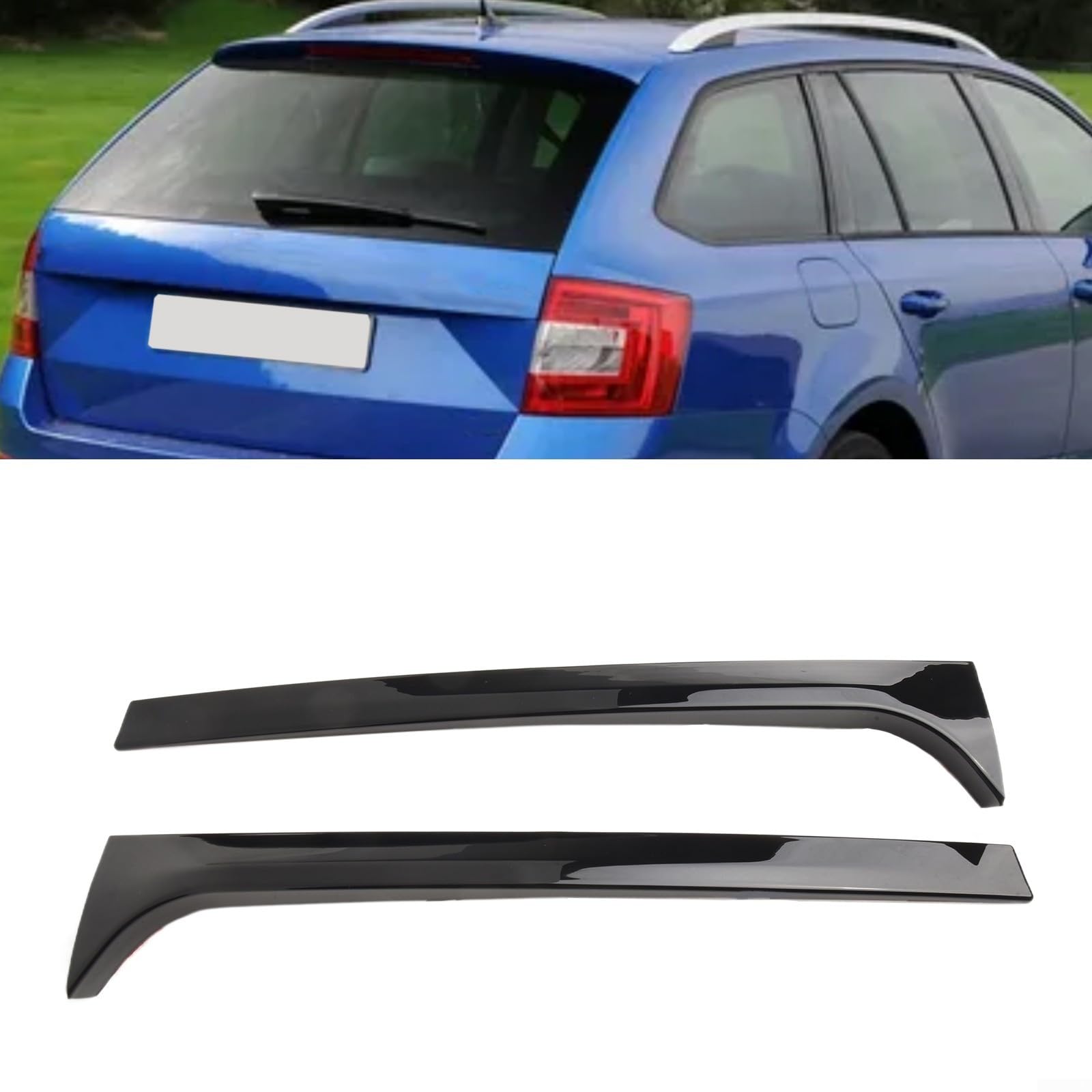 ABS Heckspoiler Trim und Canard Splitter Set für Skoda Für Octavia Für Kombi 2014 bis 2019 Karosserieverbesserung