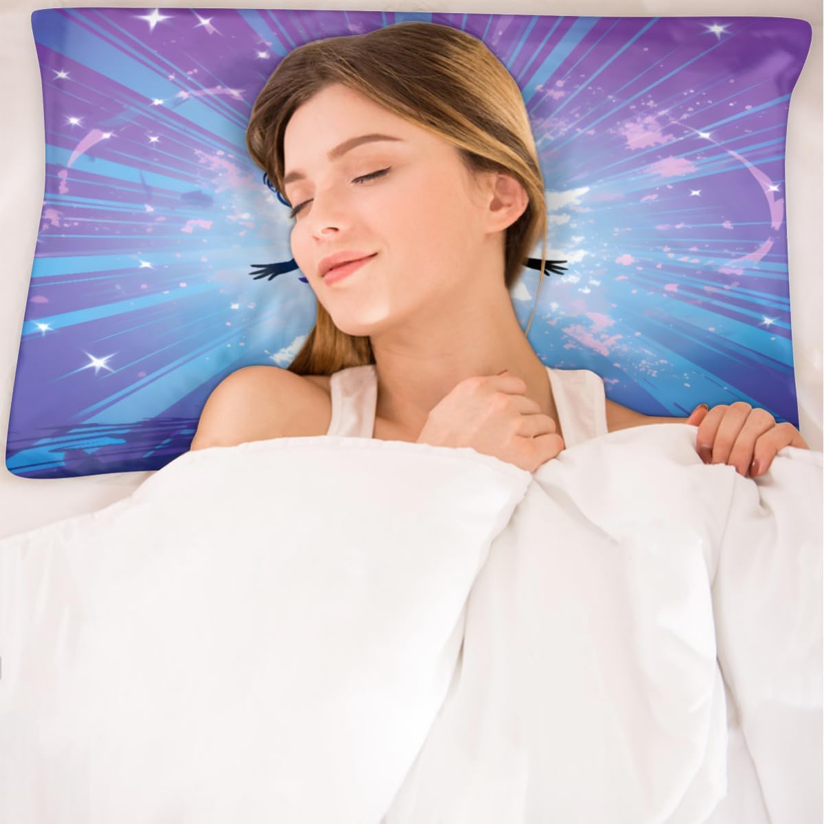 Dancing Girl Satin Pillowcase Set of 2, Silk Pillowcase for Hair and Skin 20x40” Luxury Smooth King Size Satin Pillow Cases with Zipper Gifts for Women Men