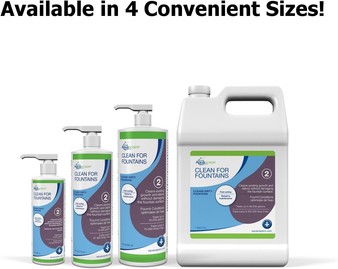 Aquascape CLEAN Water Treatment for Fountains, Waterfalls, Container Water Gardens and Other Features with Standing Water, Promotes Clean and Clear Water Conditions, 16 ounce / 473-ml | 96078 : Patio, Lawn & Garden
