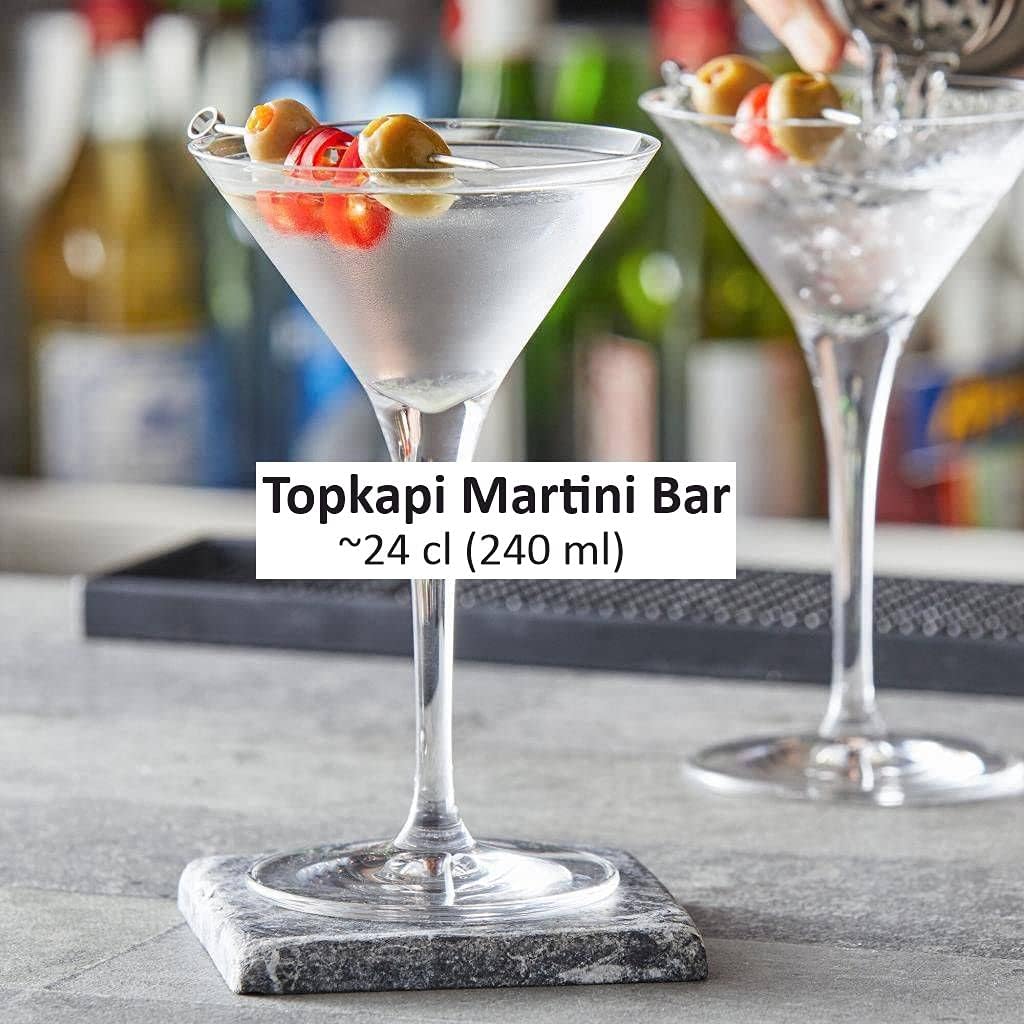 Topkapi Elite Martini Cassis Cocktail Glasses - Lead Free Crystal Glass Specifically Designed for Martini, Cassis Cocktail, 240ml (Pack of 6)