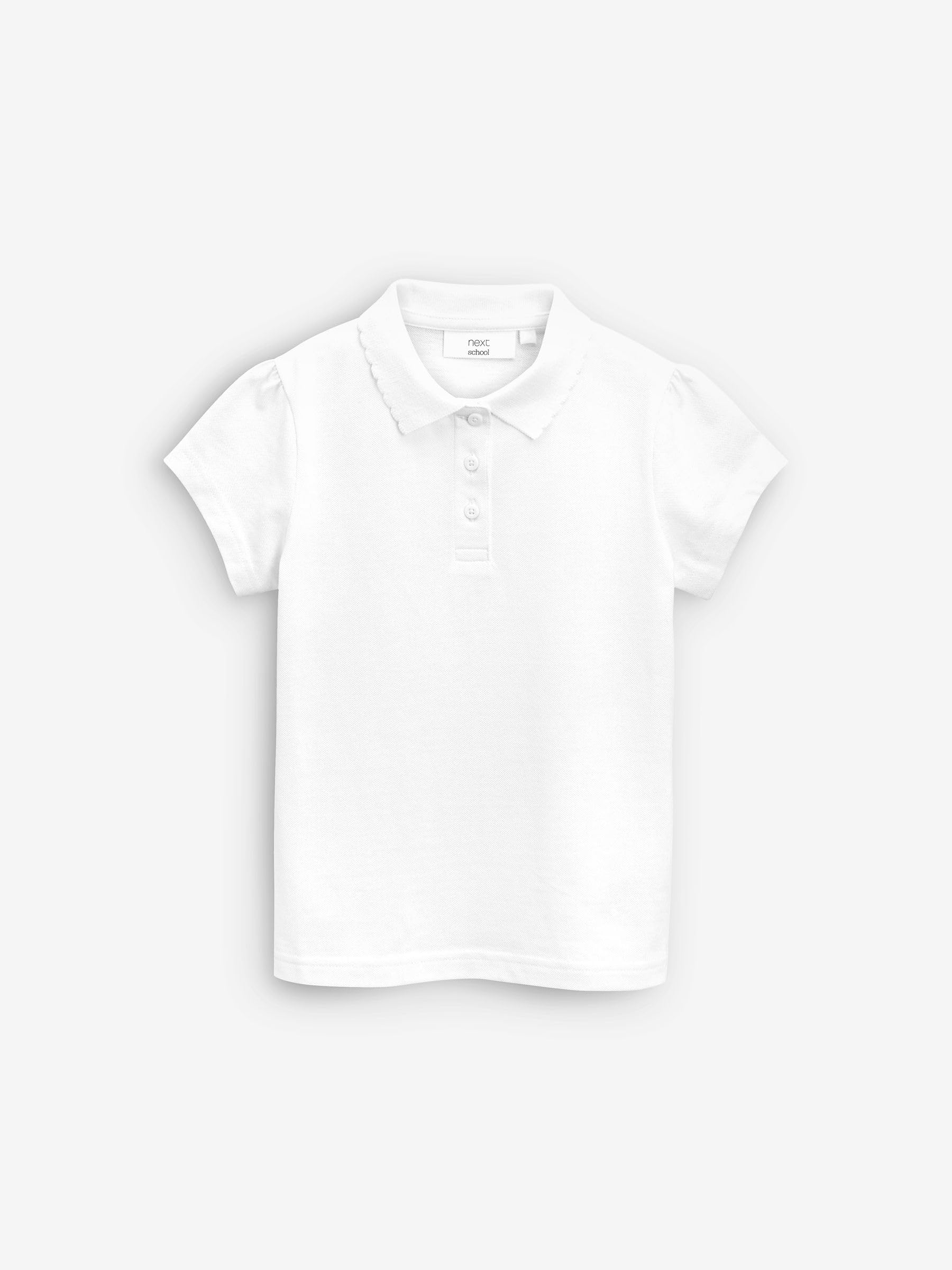 NEXT Niñas Pack de 2 Polos de Manga Corta de Corte estándar 100% algodón Blanco 4 Años