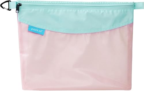 Miniatura 13 de Pack all Bolsa con cremallera de material resistente al agua, bolsa de malla con cremallera para almacenamiento, viajes, oficina (grande, amarillo)