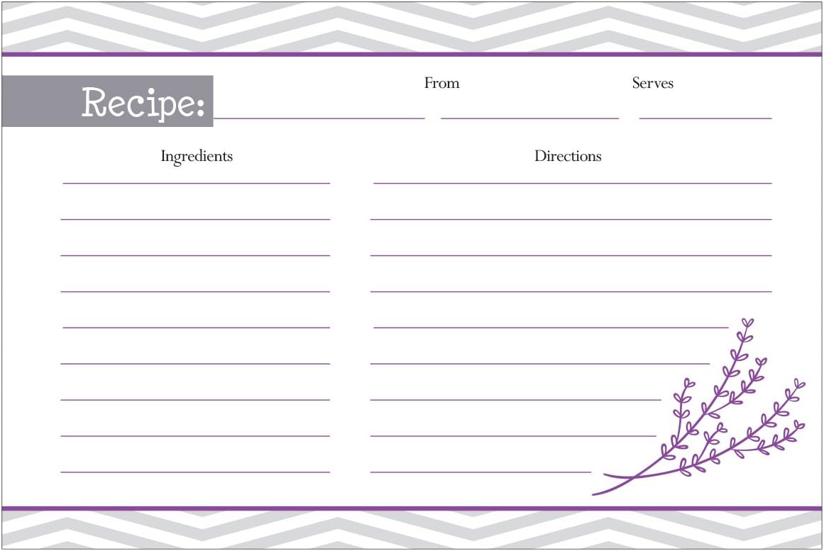 Chevron Recipe Cards - 4x6 Double Sided - Set of 40 Premium Cards