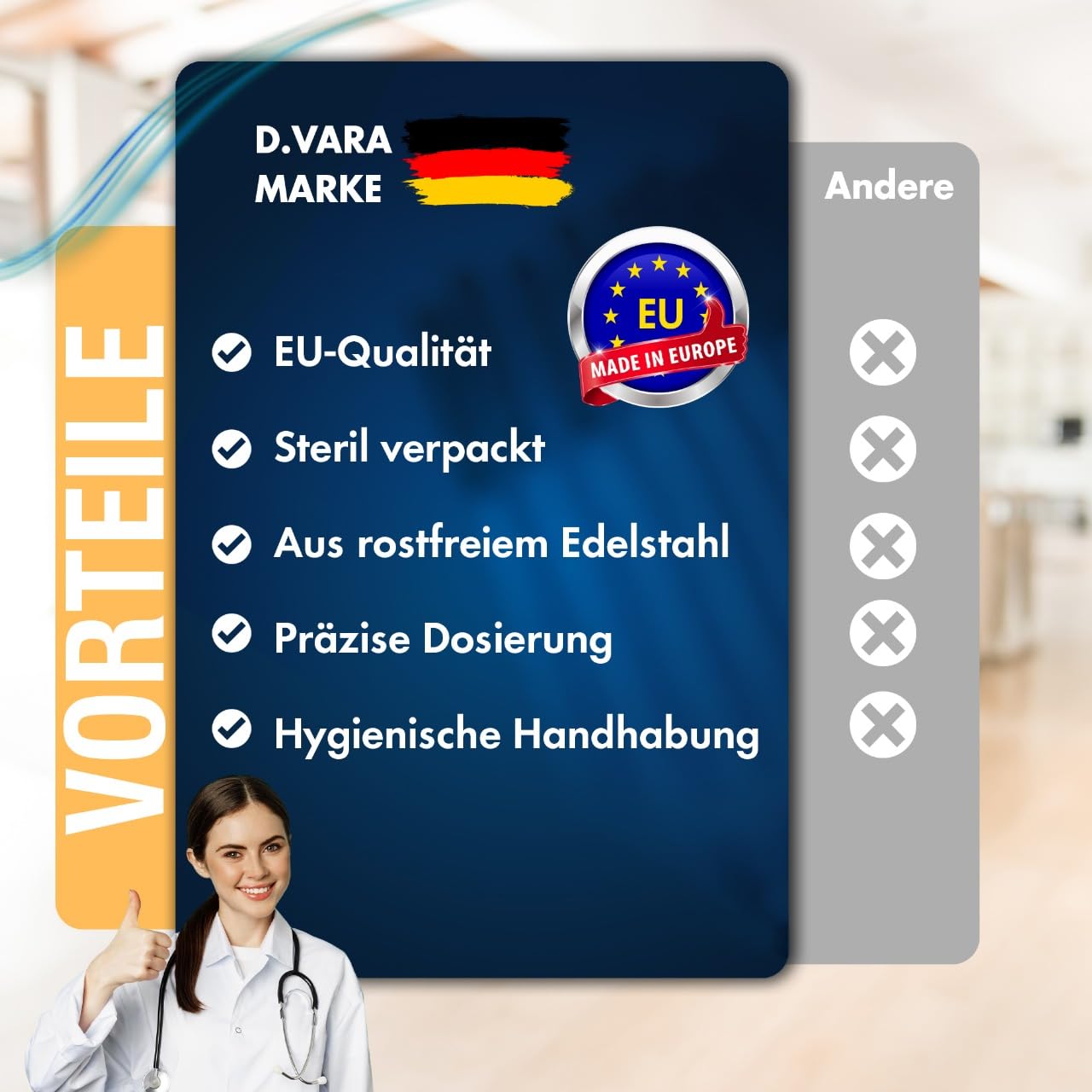 100 Stück 1ml U40 Plastiktube 29Gx1/2 (0,33 x 12,7mm) Mehrzweck-Messwerkzeuge, Einzeln verpackt