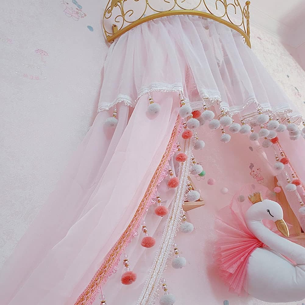 Bed Canopy for Children Tulle Mesh Mosqutio Net Hanging Curtain Kids Net Hanging Curtain Indoor Outdoor Play Reading Tent Bedroom Nursery Decoration (Blue)