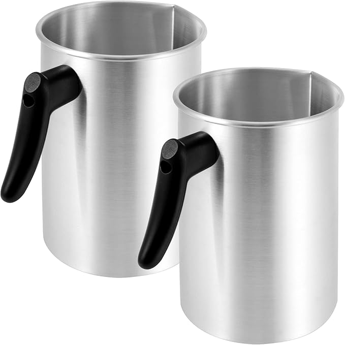 FUNSUEI 2 Packs Candle Making Pouring Pot, 4 Pounds Wax