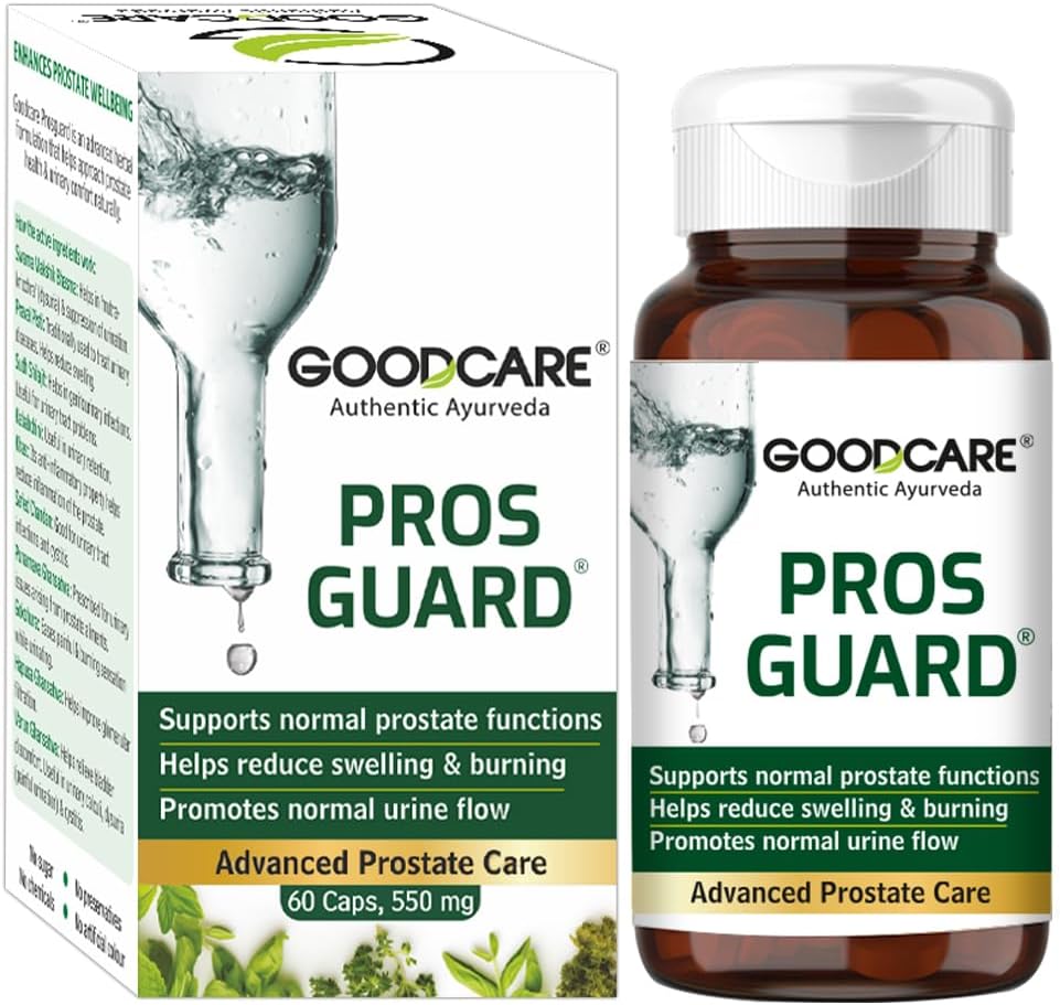 Goodcare Pros Guard 60 Capsules | Ayurvedic Herbal Supplement for Men | Supports Urine Flow, Helps Reduce Swelling & Burning Sensation | Herbal Formula for Prostate Health