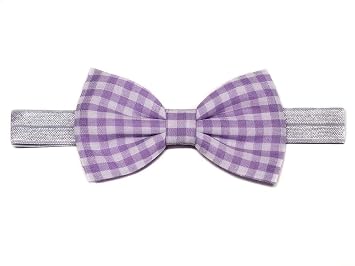 EmilyRose Couture Gingham Hair Bows Small Headband, Purple