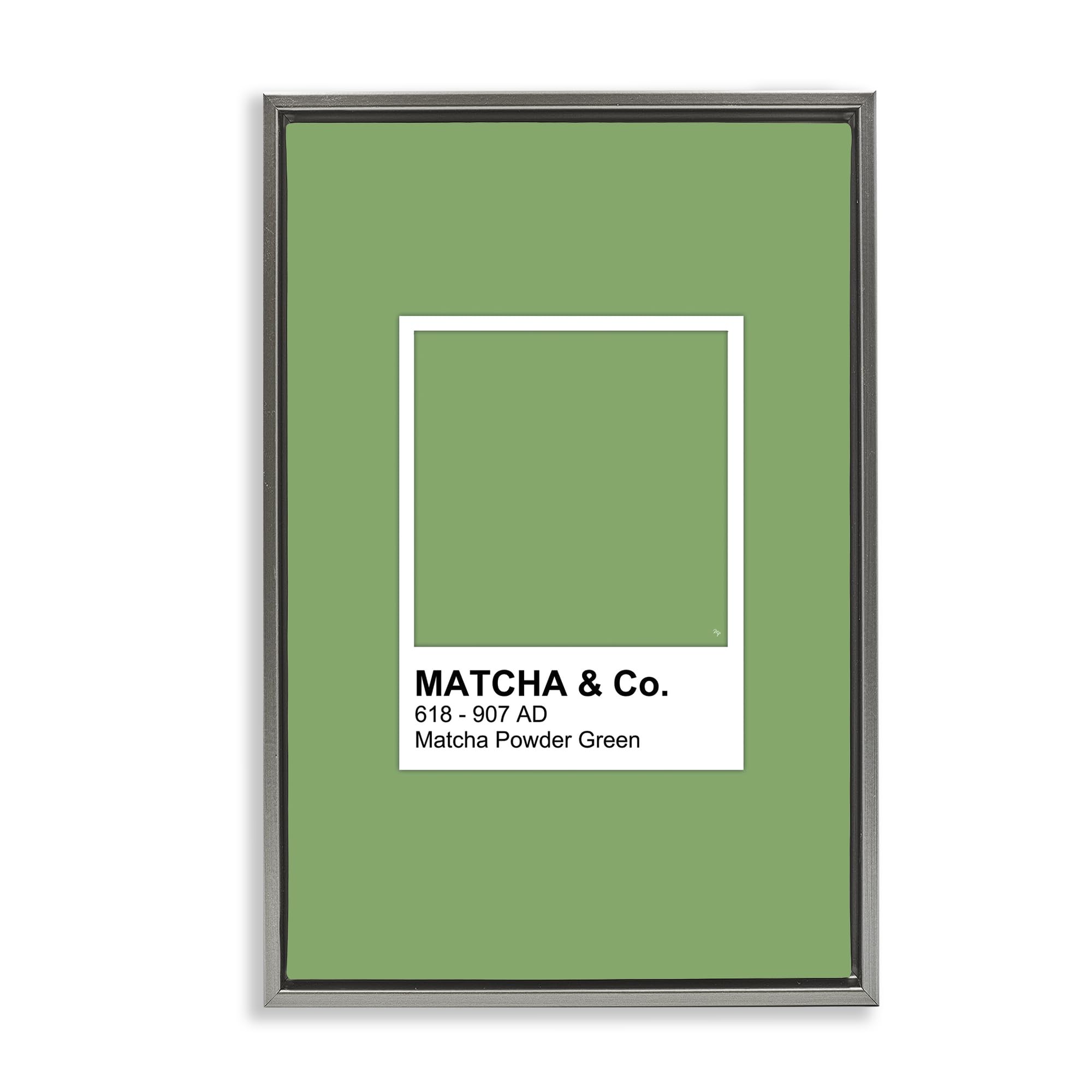 'Matcha Powder Green Shade'| Floating Frame Canvas Art