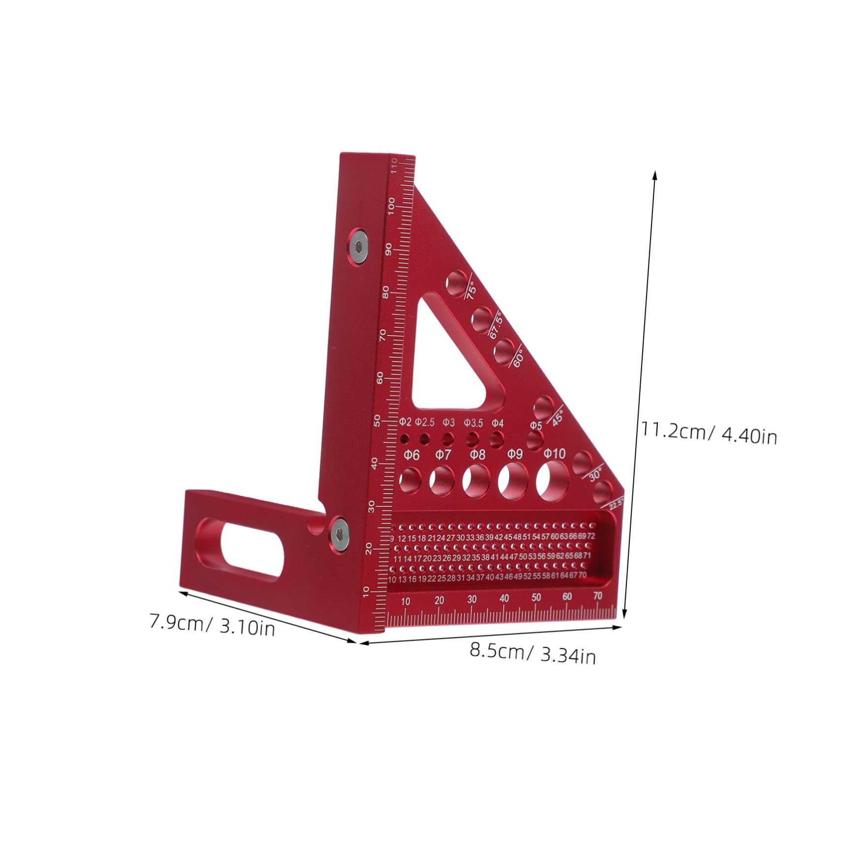 FUNOMOCYA Essential Tool Aluminum Alloy Square Triangle Measuring Ruler Portable Precise Measurement for Woodworking