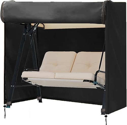 FLYMEI Funda de columpio para exteriores, cubierta de hamaca de 2 plazas triples para porche, toldo y otros muebles de patio, impermeable,