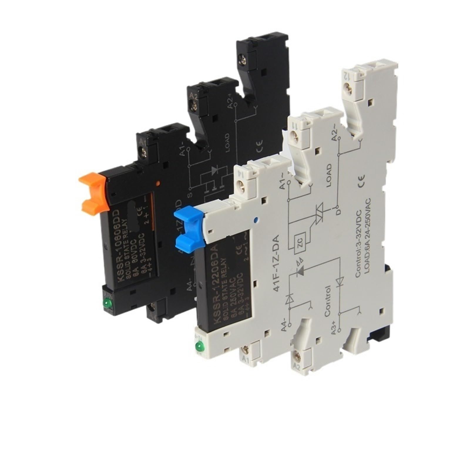 LTRAJUYNH 1Pcs KSSR Ultra-Slim SSR Solid State Relay Module with DIN Rail Base Socket(DC to DC)
