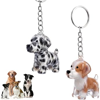 Pack of 2 Dog Hair Collector Keyrings for Animal Lovers DIY Transparent Cat Hair Collector Dog Hair Pendant Portable Memory Capsule with Key Ring for Dogs & Cats