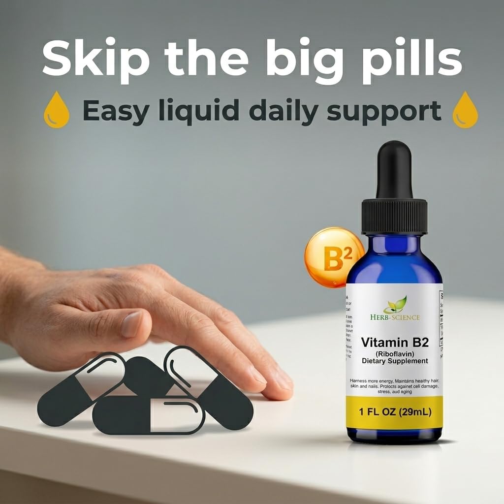 Vitamin B2 Liquid Drops, Riboflavin, Alcohol-Free, 1 Oz — Amazon image 2