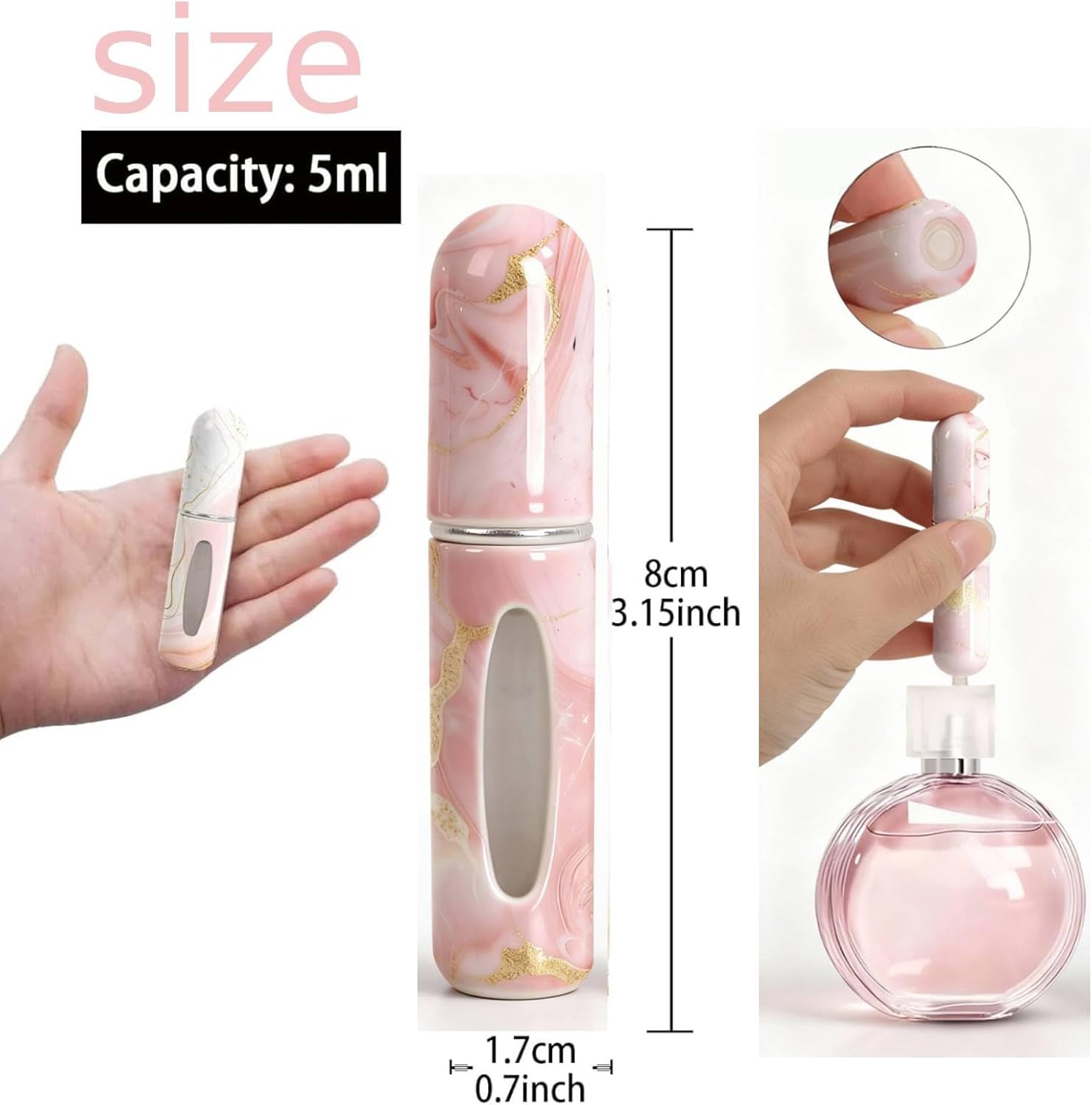 5ML Portable Mini Refillable Perfume Atomizer Bottle, 4PCS Travel Refillable Perfume Refill Bottle, Perfume Atomizer, Travel and Outings Spray Boxes Dispensers image 2