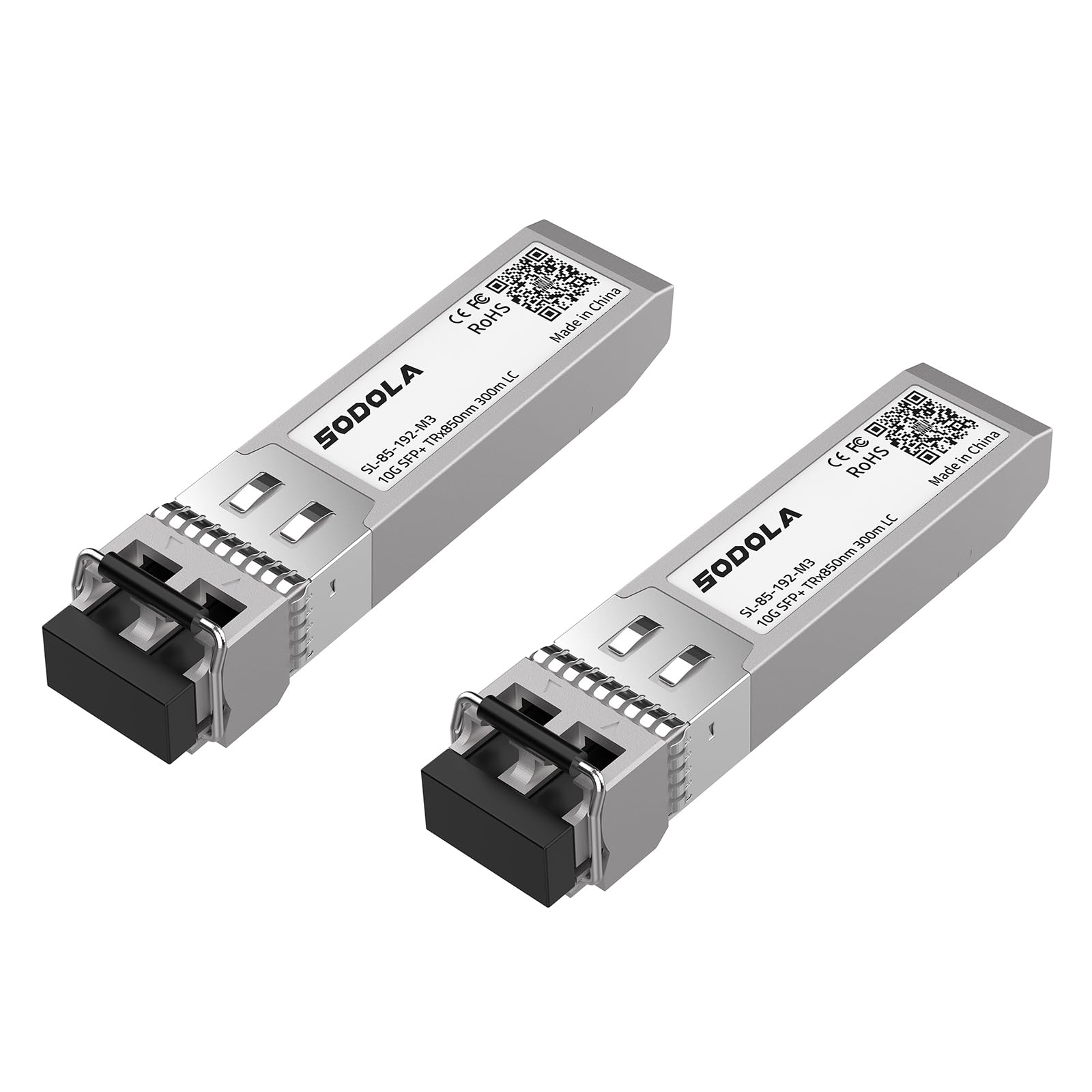 10GBase-SR SFP+ Transceiver, 850nm MMF, bis zu 300 Meter, Kompatibel mit Cisco SFP-10G-SR, Meraki MA-SFP-10GB-SR, Ubiquiti UniFi UF-MM-10G, Fortinet, Mikrotik, Netgear, TP-Link und mehr(2 Packs)