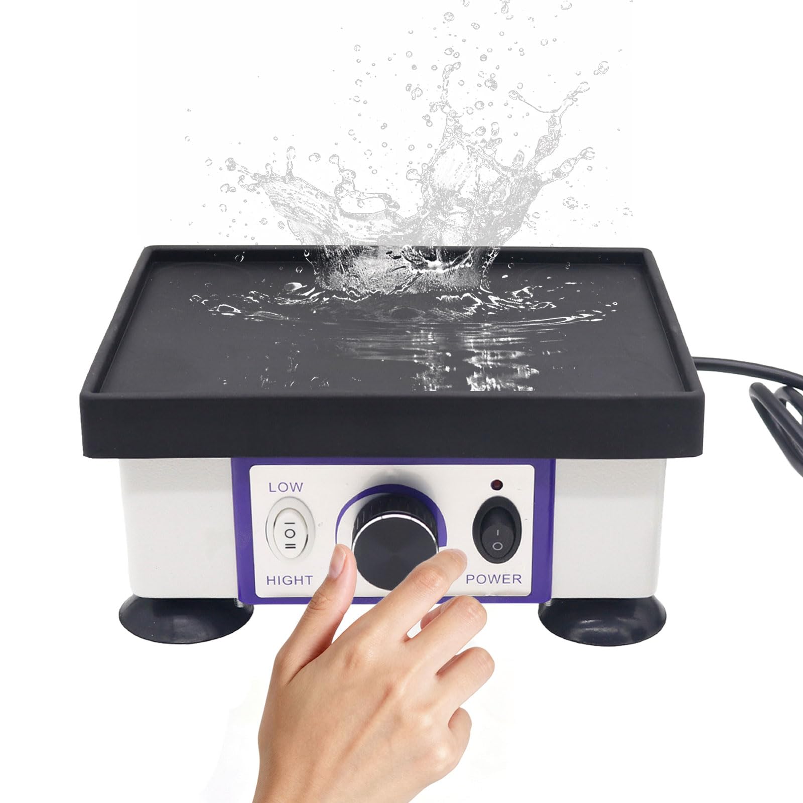 Gipsrüttler, 120W Square Rüttelplatte, Tragfähigkeit 2Kg, Einstellbare Geschwindigkeit, Elektrisch Lab Vibrator für Zahnärzte Klinik und Labore