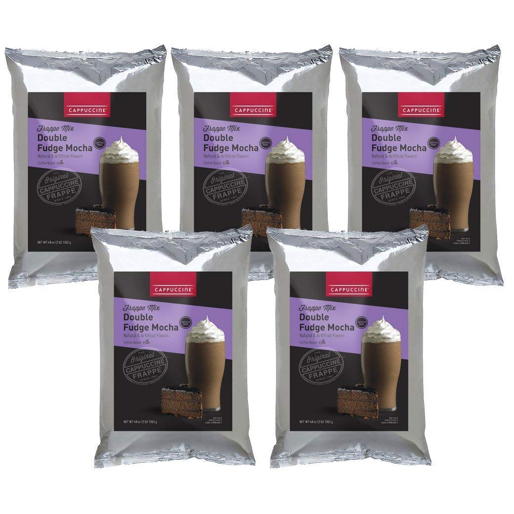 Cappuccine Ice Coffee Frappe Mix - Case of 5 Bags (Double Fudge Mocha)